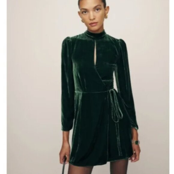 Reformation - Ottessa Velvet Wrap Dress - XLP - Picture 1 of 7